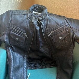 Michael Kors Black Leather Moto Jacket
